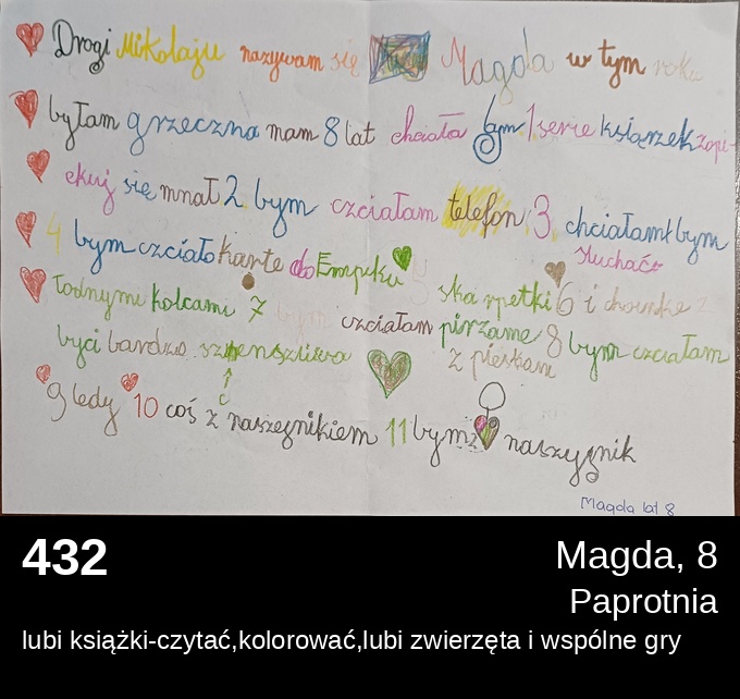 432 Magda 8 - Listy do Świętego Mikołaja